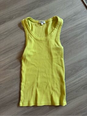 Agolde Ribbed Scoop Tank Top - Yellow
